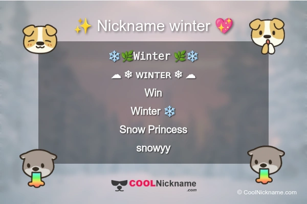 Stylish Nickname for winter