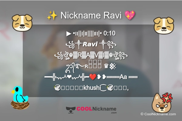 Stylish Nickname for Ravi