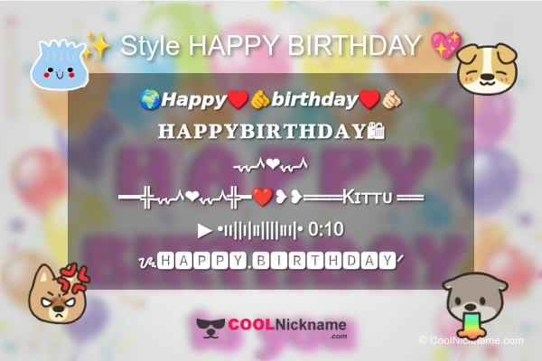Stylish Nickname for HAPPY BIRTHDAY