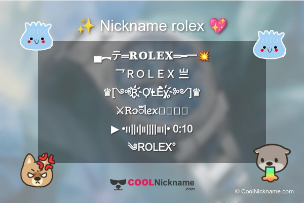 Stylish Nickname for rolex