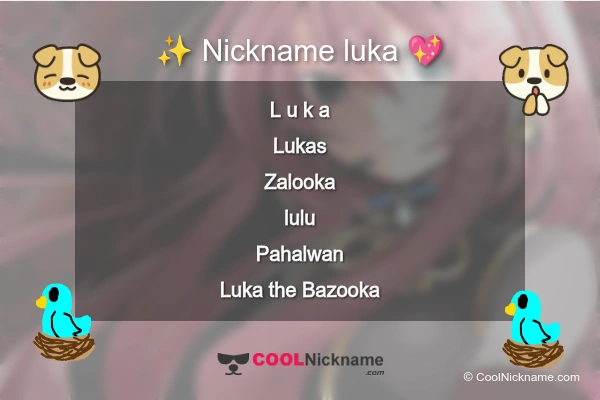 Stylish Nickname for luka