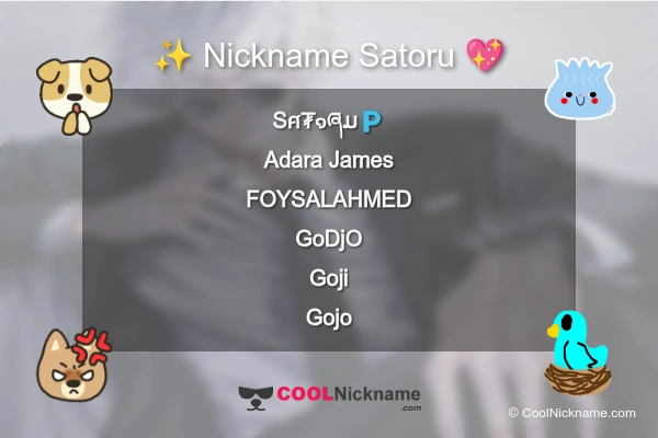 Stylish Nickname for Satoru
