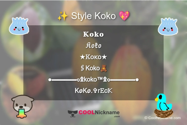 Stylish Nickname for Koko