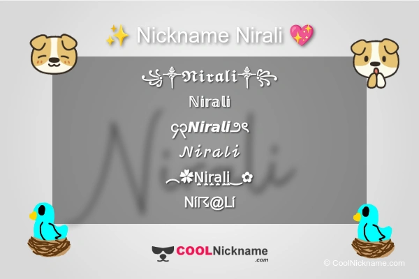 Stylish Nickname for Nirali