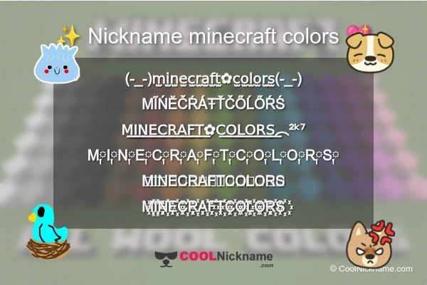 Stylish Nickname for minecraft colors