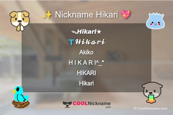 Stylish Nickname for Hikari