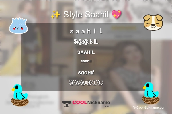 Stylish Nickname for Saahil