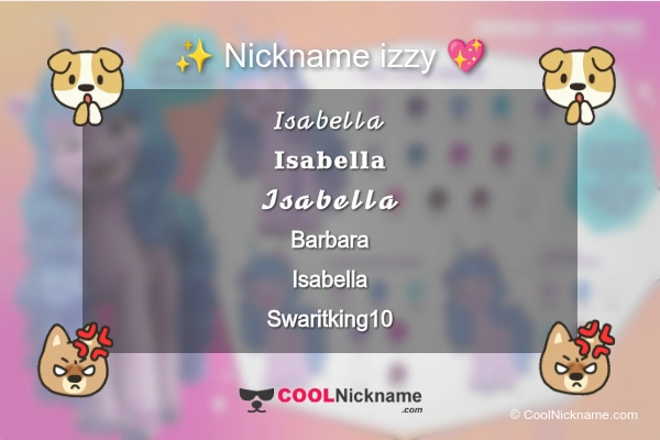 Stylish Nickname for izzy