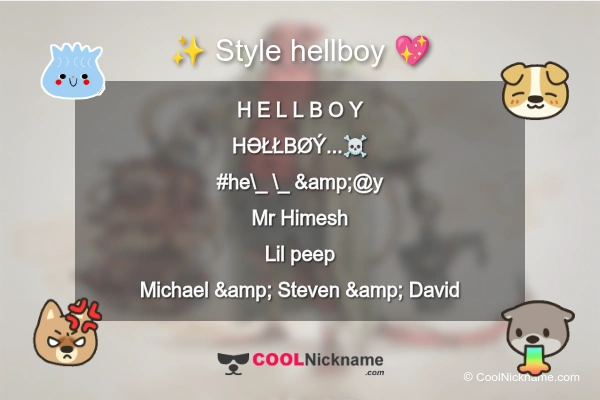 Stylish Nickname for hellboy