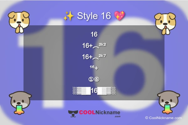 Stylish Nickname for 16