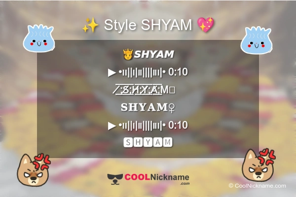 Stylish Nickname for SHYAM